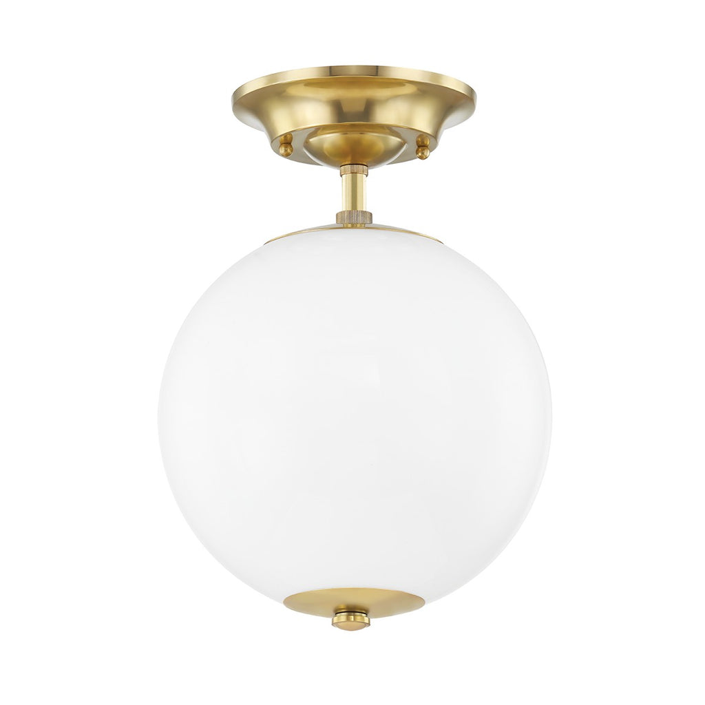 MDS703-AGB Sphere No.1 1 Light Semi-Flush Mount | Main Image