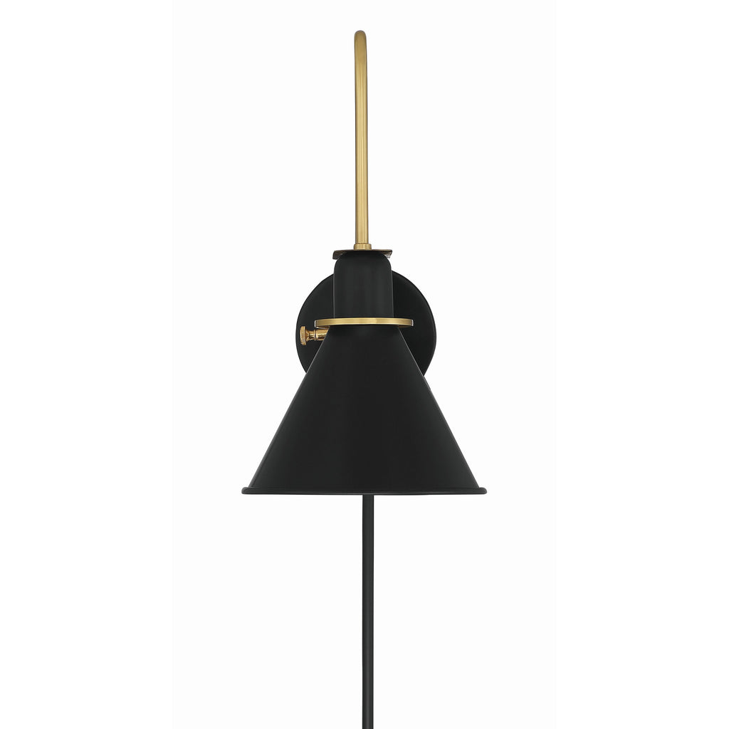 Crystorama Medford 7'' Task Sconce in Matte Black - Additional View