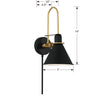 MED-B5501-MK Medford 1 Light Task Sconce | Dimensions Image