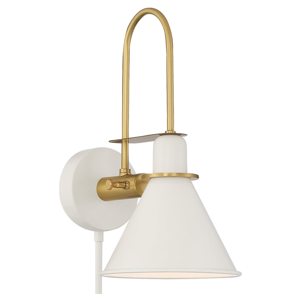 Crystorama-OPEN-BOX Medford 1 Light Task Sconce in White - Additional View