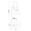 Crystorama-OPEN-BOX Medford 1 Light Task Sconce - Product Dimensions