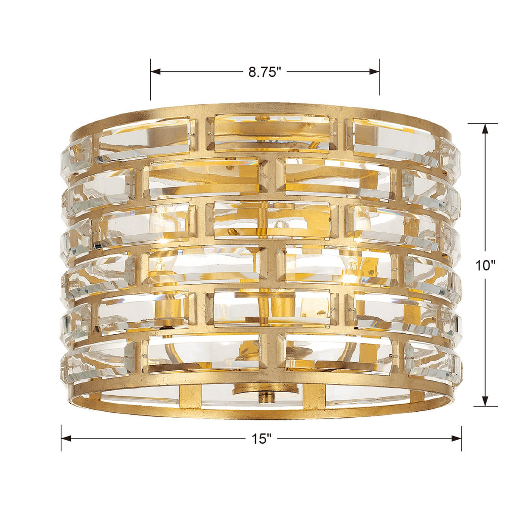 MER-4863-GA Meridian 3 Light Flush | Dimensions Image