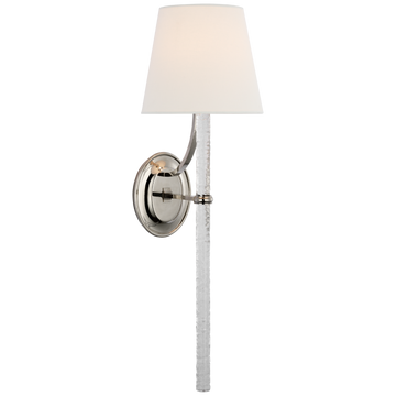 Polished Nickel and Clear Wavy Glass
