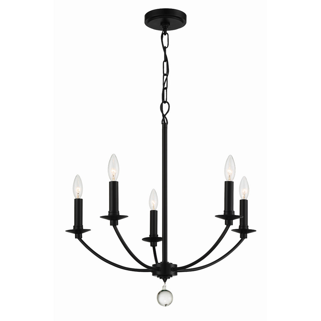 Crystorama Mila 23'' Chandelier in Black - Additional View