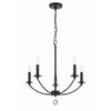 Crystorama Mila 23'' Chandelier in Black - Additional View