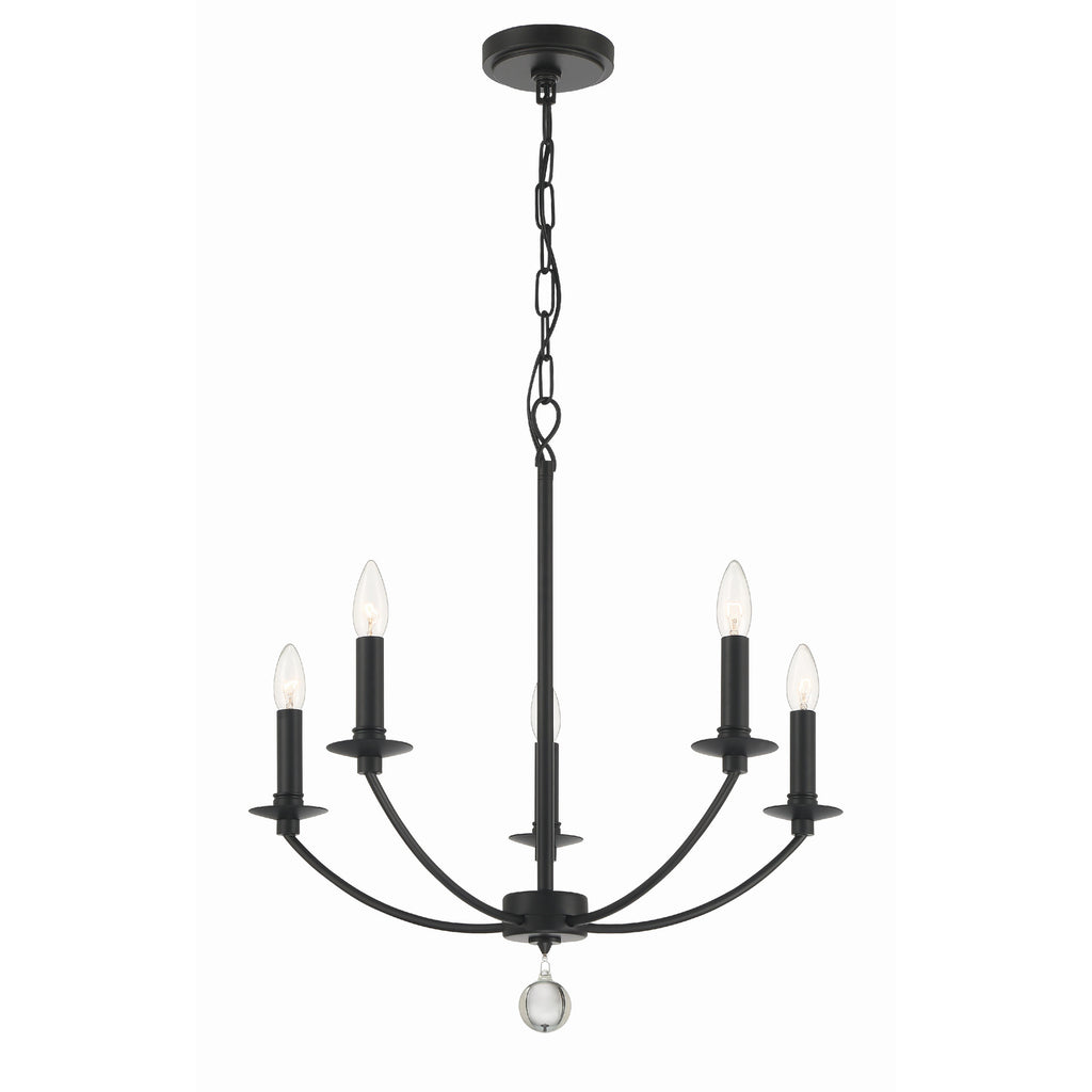 Crystorama Mila 23'' Chandelier in Black - Additional View