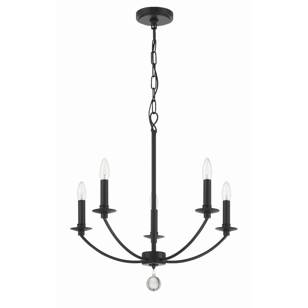 Crystorama Mila 23'' Chandelier in Black - Additional View