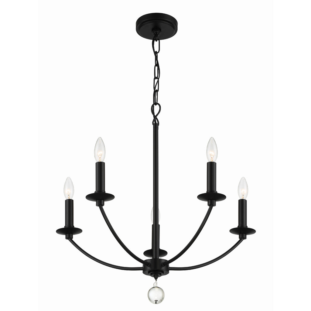 Crystorama Mila 23'' Chandelier in Black - Additional View