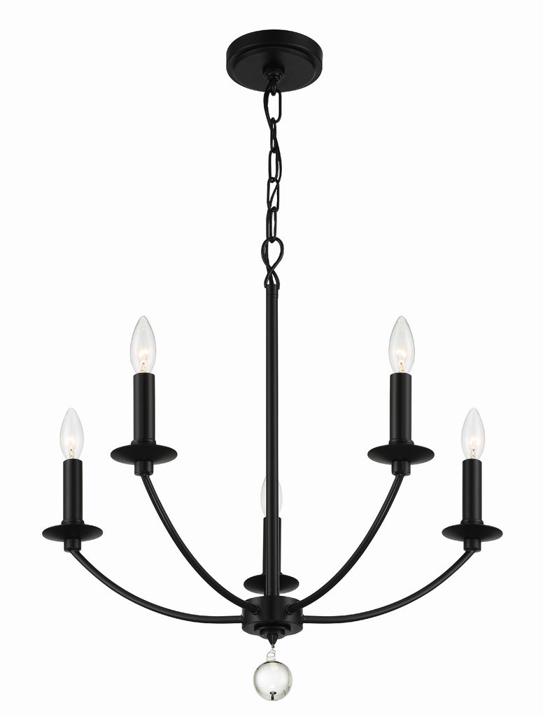 MIL-8005-BK Mila 5 Light Chandelier | Alternate Image