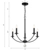 MIL-8005-BK Mila 5 Light Chandelier | Dimensions Image