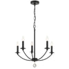 Crystorama Mila 23'' Chandelier in Black - Front View