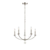Crystorama Mila 23'' Chandelier in Polished Nickel - Front View