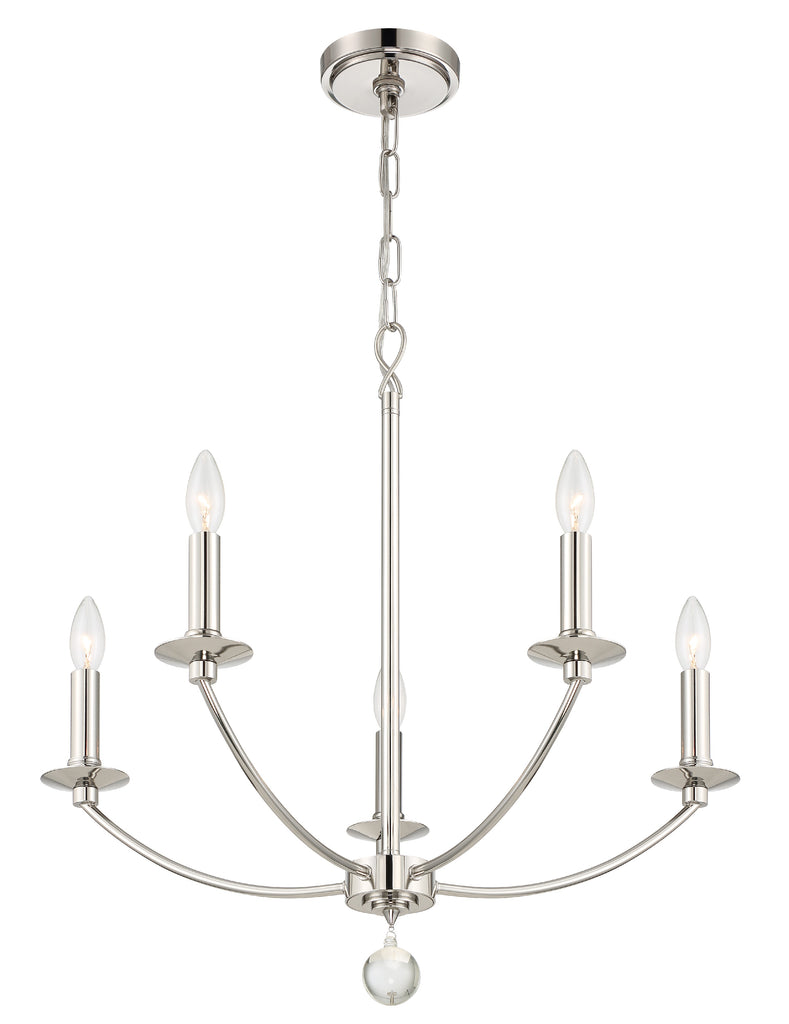 Crystorama Mila 23'' Chandelier in Polished Nickel - Additional View