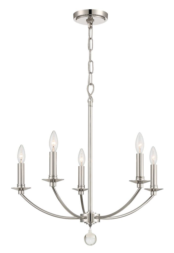 Crystorama Mila 23'' Chandelier in Polished Nickel - Additional View