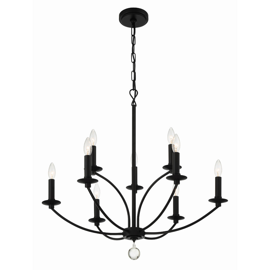 Crystorama Mila 28'' Chandelier in Black - Additional View