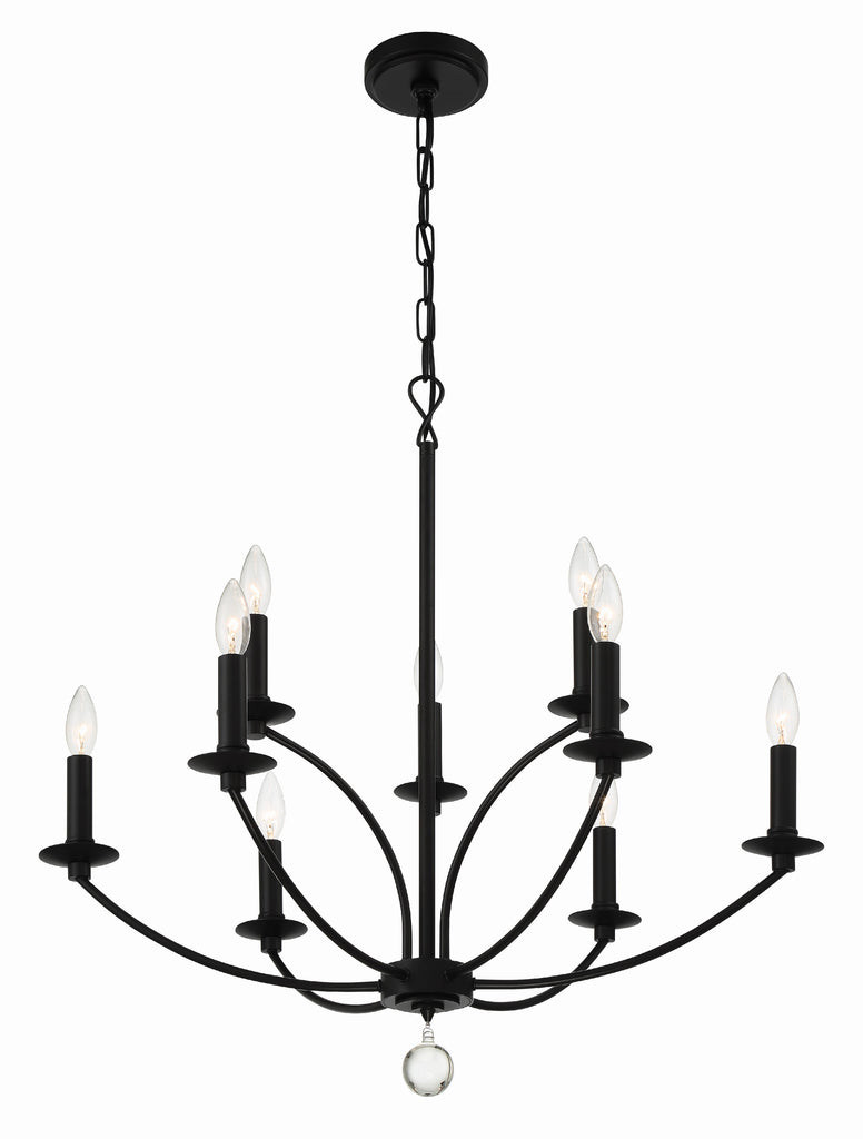 MIL-8009-BK Mila 9 Light Chandelier | Alternate Image