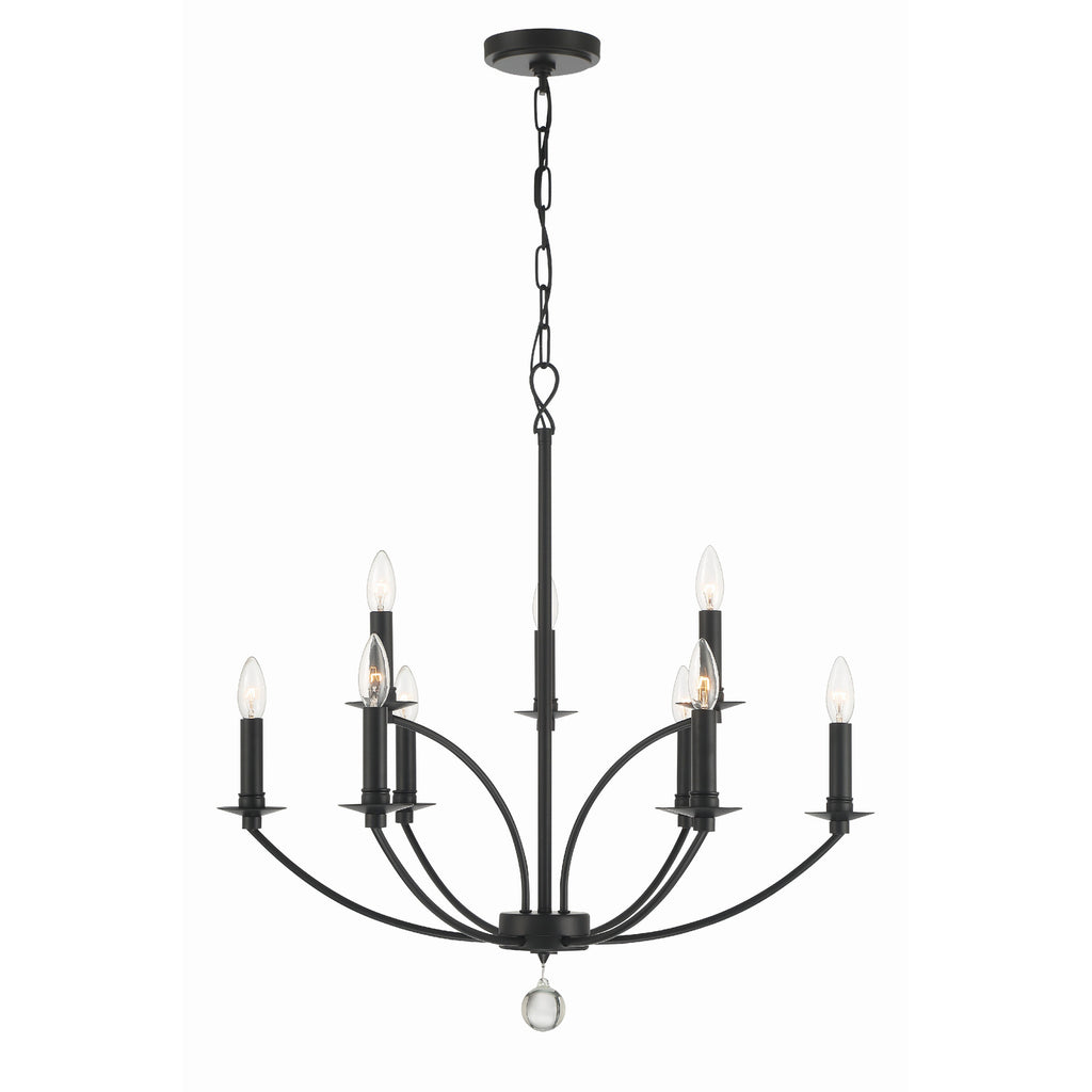 Crystorama Mila 28'' Chandelier in Black - Additional View