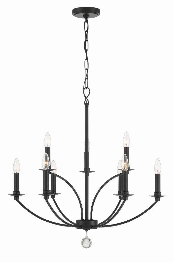 MIL-8009-BK Mila 9 Light Chandelier | Alternate Image