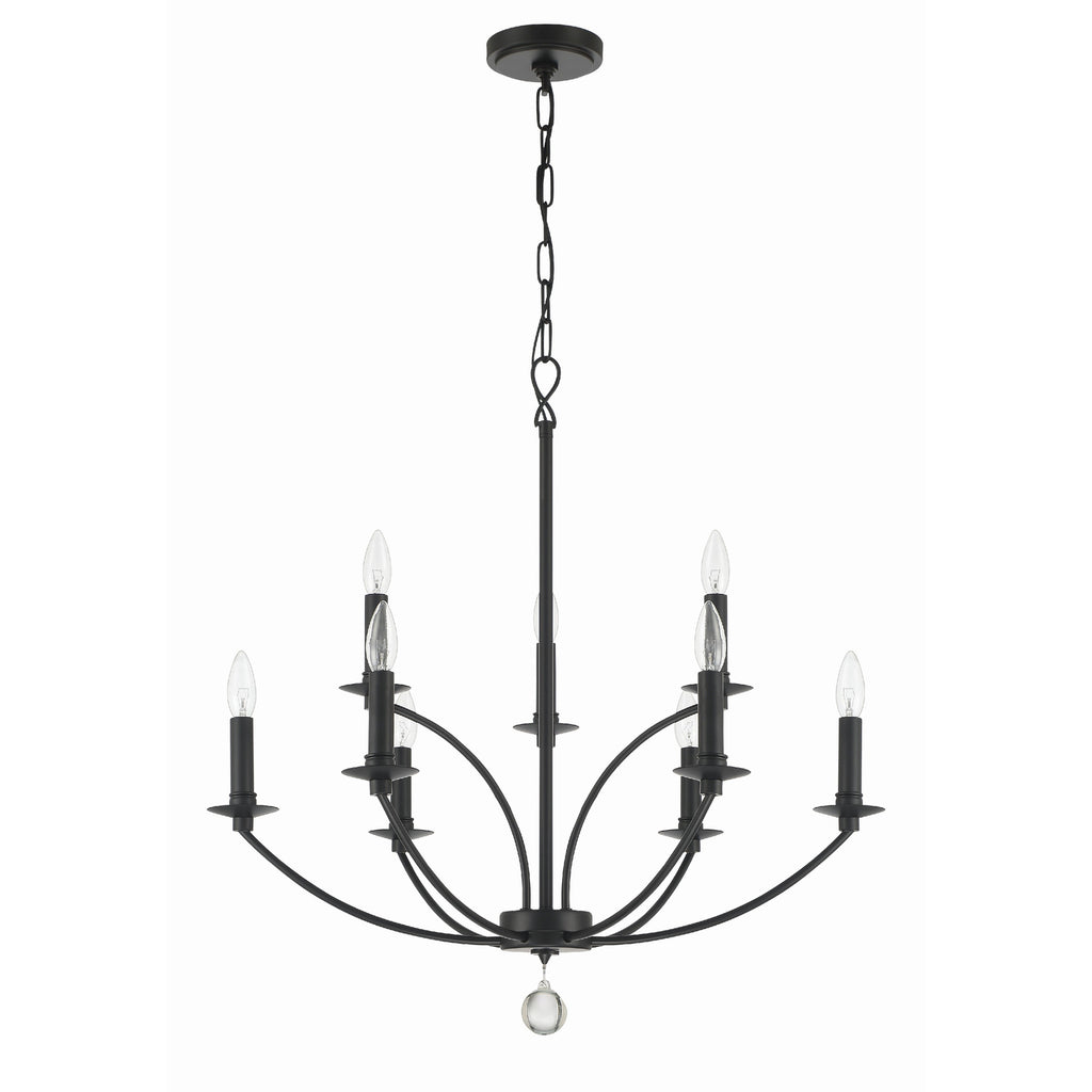 Crystorama Mila 28'' Chandelier in Black - Additional View