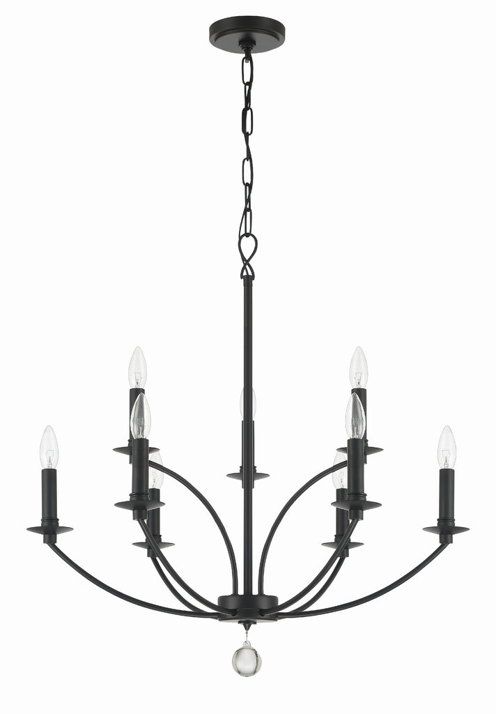 MIL-8009-BK Mila 9 Light Chandelier | Alternate Image