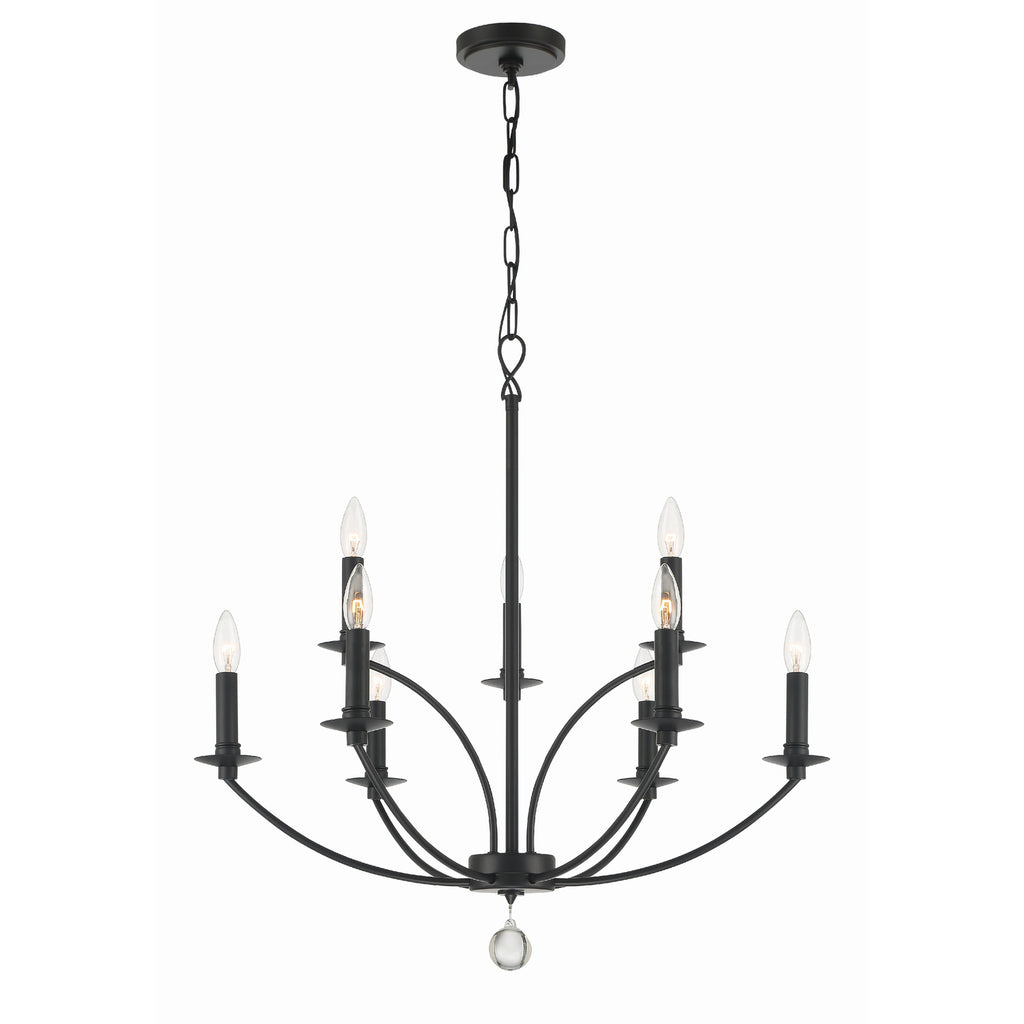 Crystorama Mila 28'' Chandelier in Black - Additional View