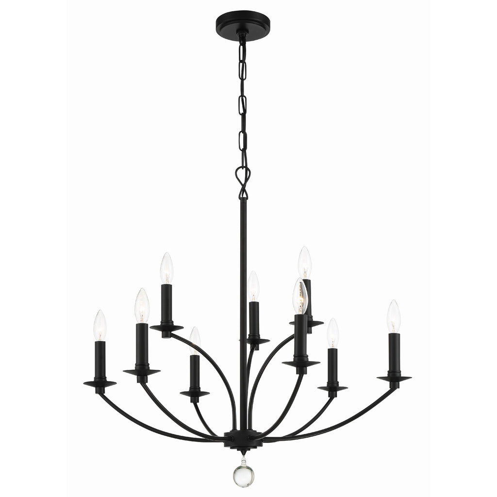 Crystorama Mila 28'' Chandelier in Black - Additional View