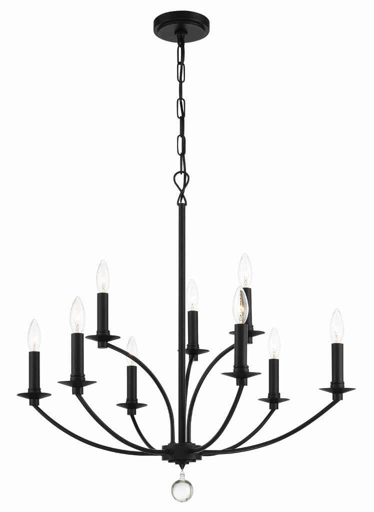 MIL-8009-BK Mila 9 Light Chandelier | Alternate Image