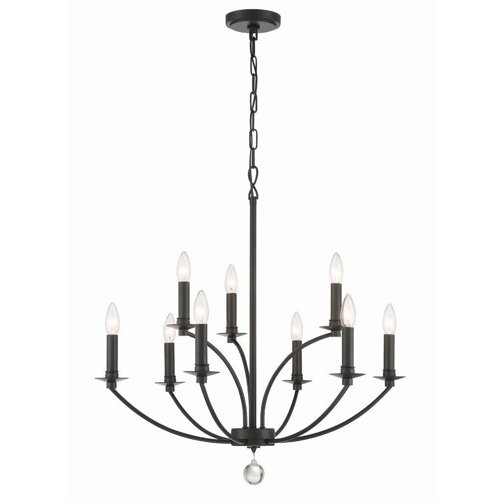 Crystorama Mila 28'' Chandelier in Black - Additional View