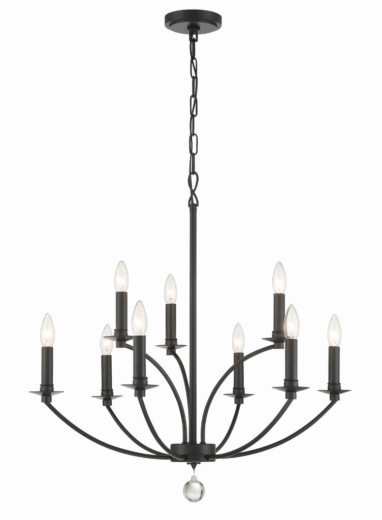 MIL-8009-BK Mila 9 Light Chandelier | Alternate Image