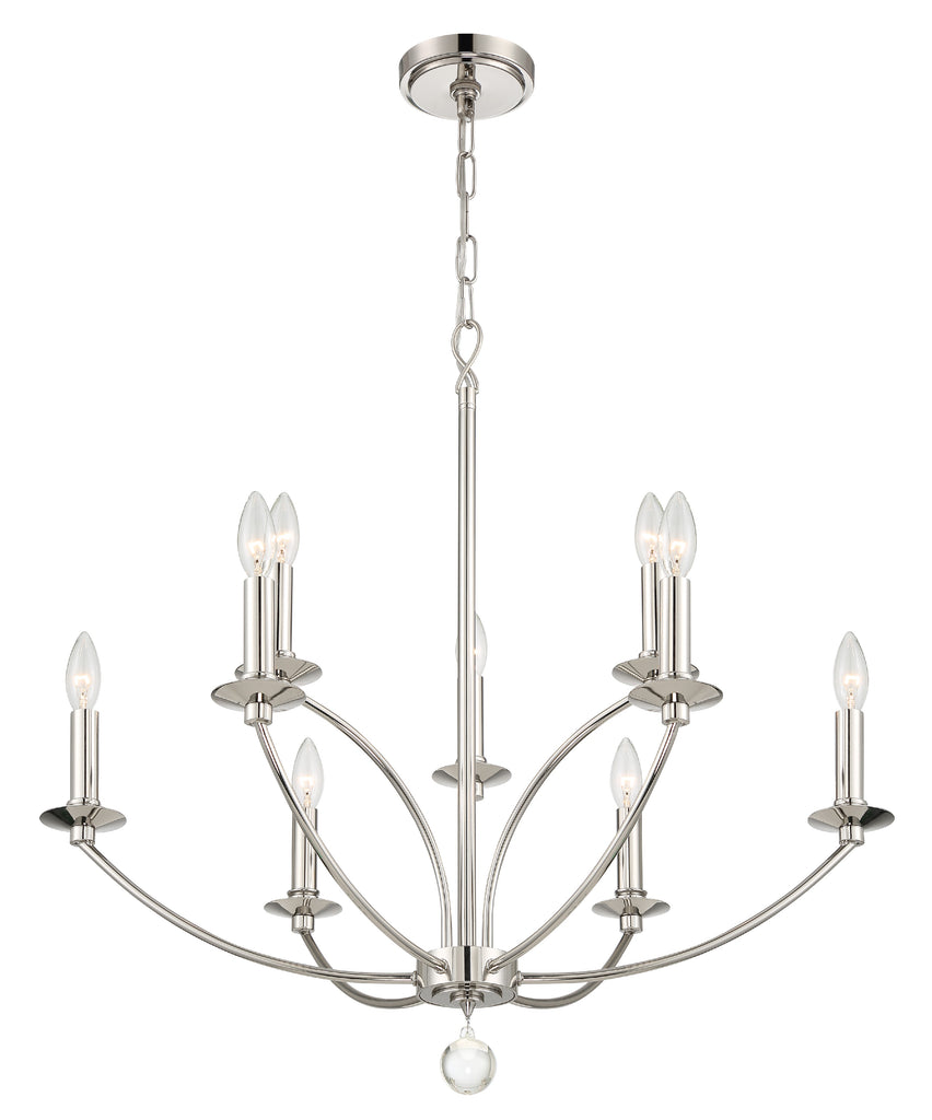 MIL-8009-PN Mila 9 Light Chandelier | Alternate Image