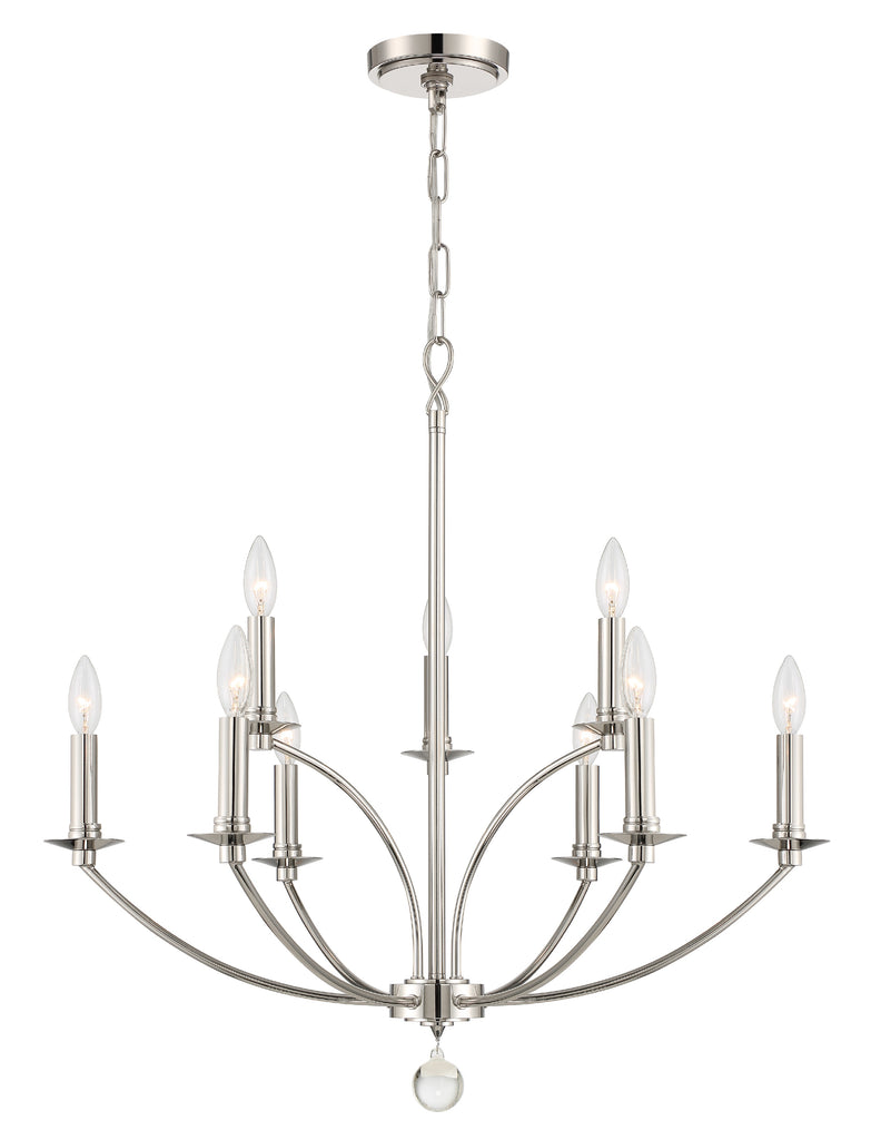 MIL-8009-PN Mila 9 Light Chandelier | Alternate Image