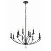 Crystorama Mila 32'' Chandelier in Black - Front View