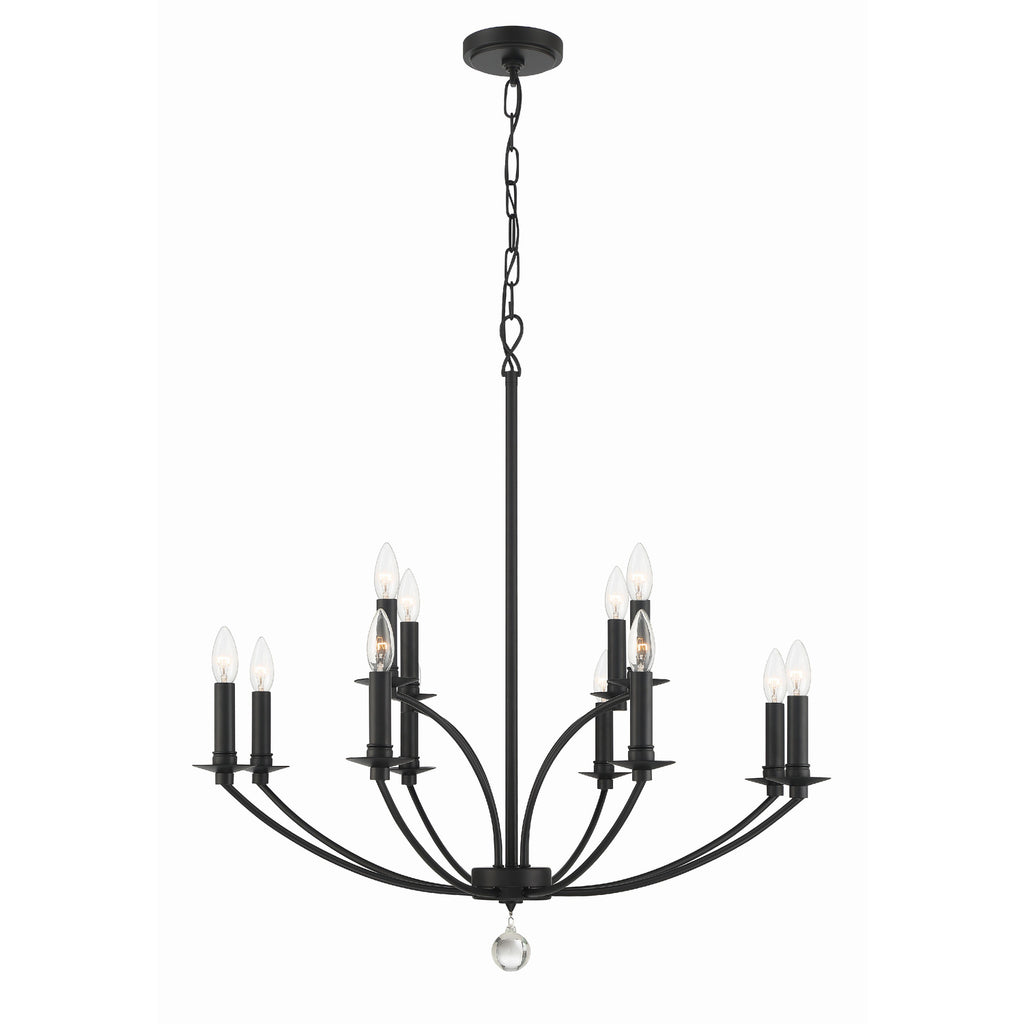 Crystorama Mila 32'' Chandelier in Black - Additional View