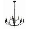 Crystorama Mila 32'' Chandelier in Black - Additional View