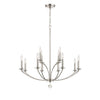 Crystorama Mila 32'' Chandelier in Polished Nickel - Front View