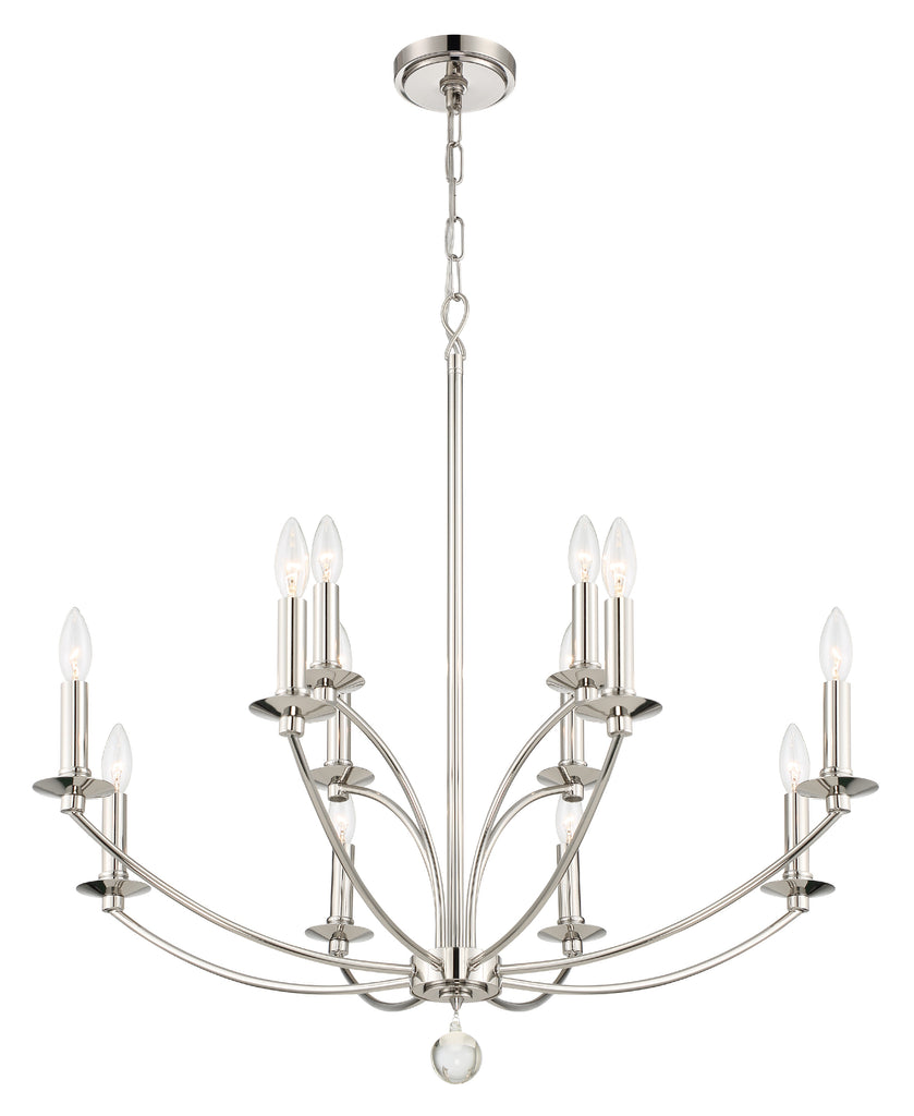 Crystorama Mila 32'' Chandelier in Polished Nickel - Additional View