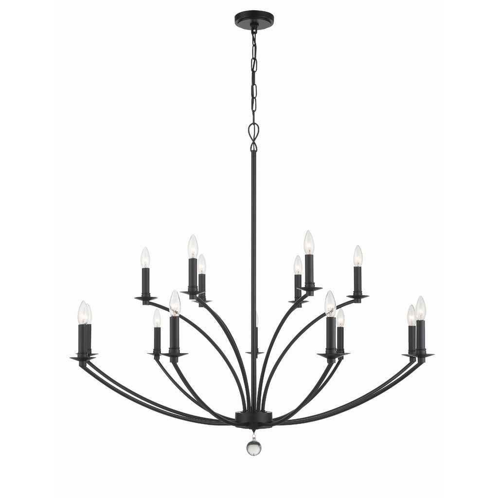Crystorama Mila 48'' Chandelier in Black - Additional View