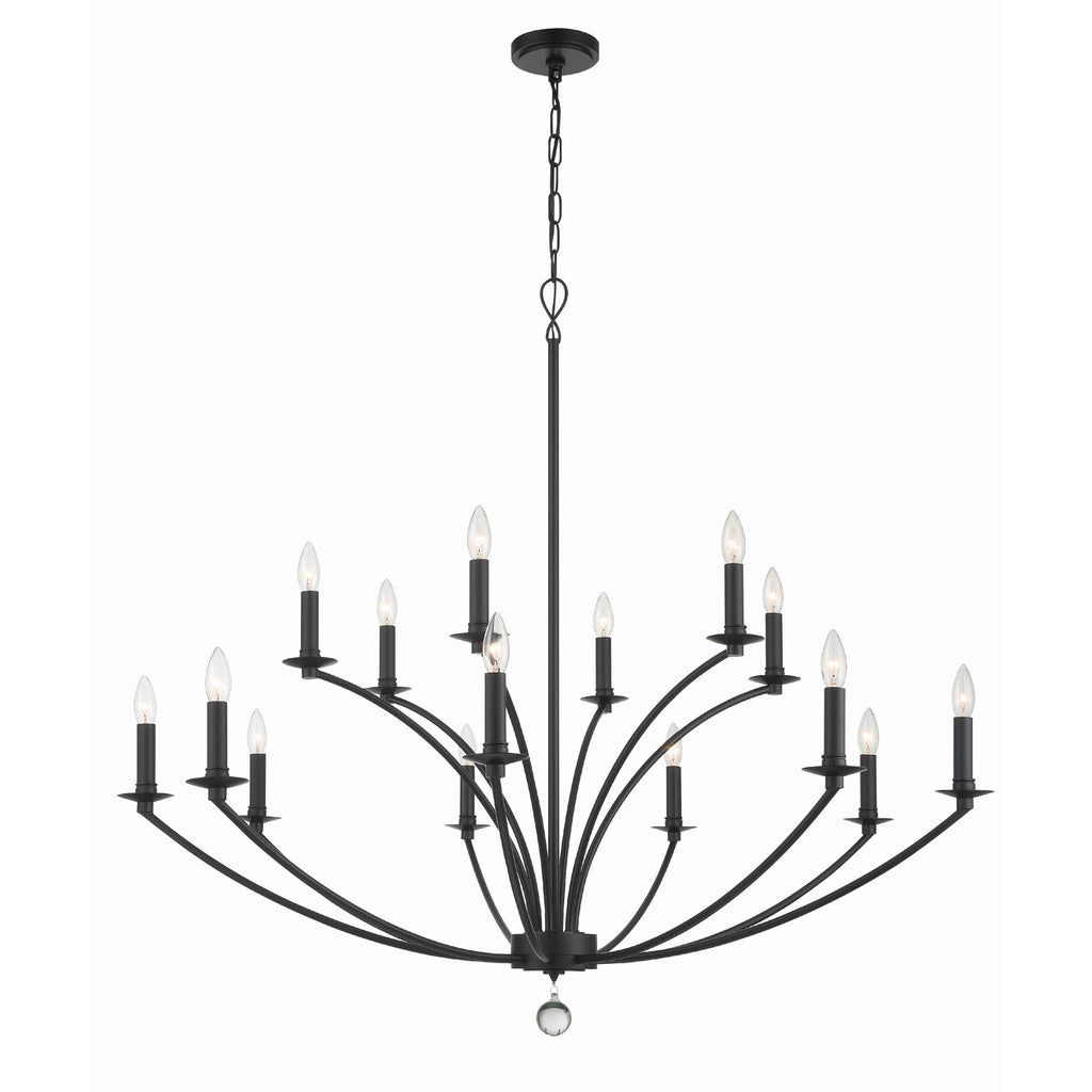 Crystorama Mila 48'' Chandelier in Black - Additional View