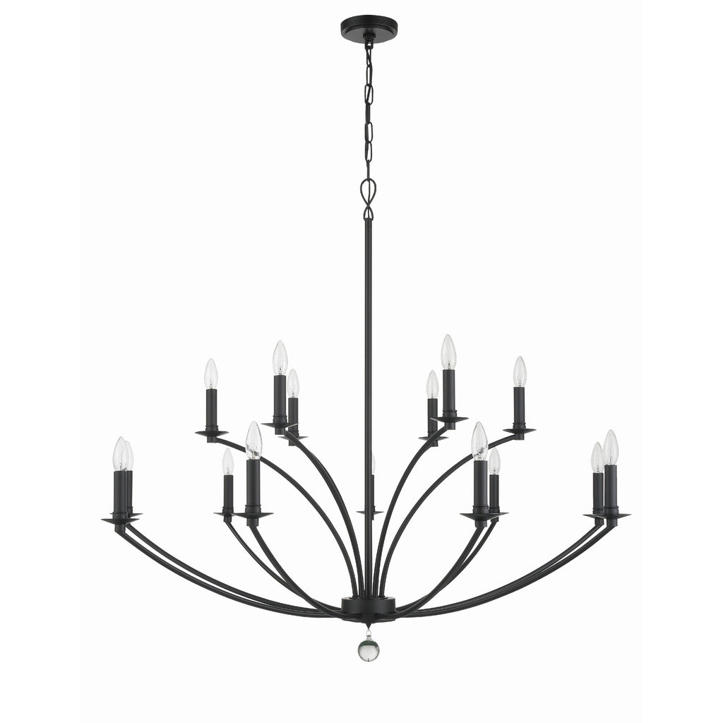 Crystorama Mila 48'' Chandelier in Black - Additional View