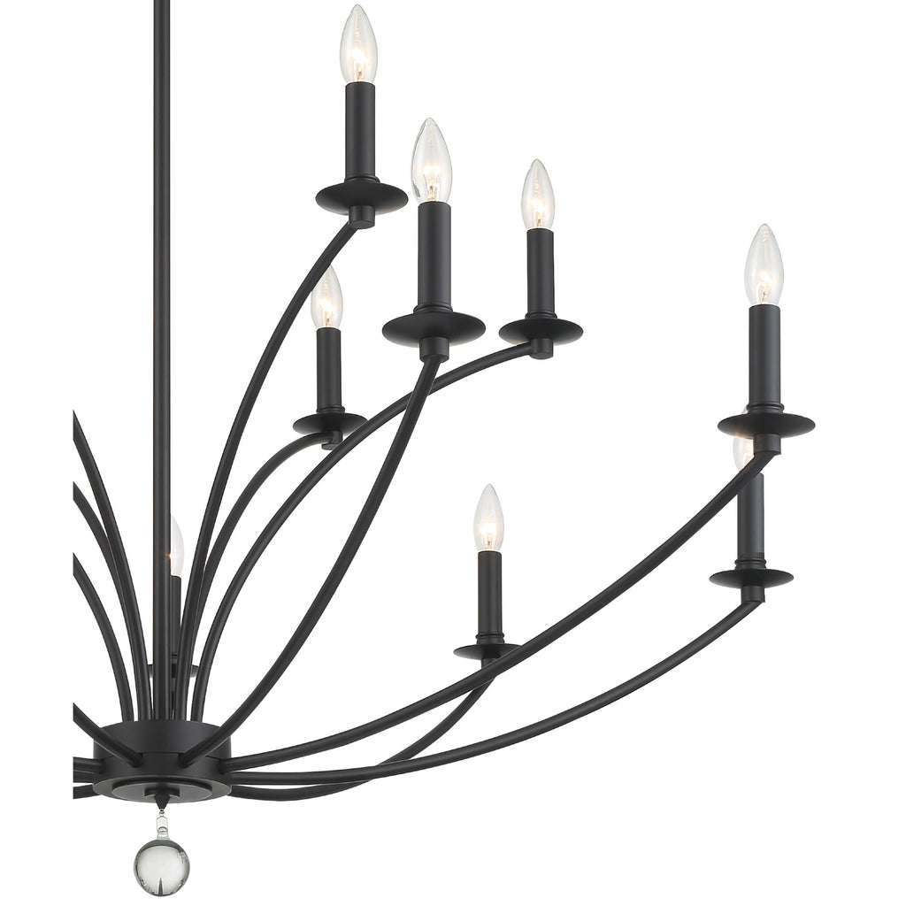 Crystorama Mila 48'' Chandelier in Black - Additional View