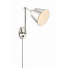 Crystorama Mitchell 7.25'' Task Sconce in Polished Nickel - Additional View