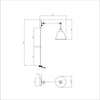 Crystorama Mitchell 7.25'' Task Sconce - Product Dimensions