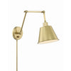 Crystorama Mitchell 7.25'' Task Sconce in Aged Brass - Additional View