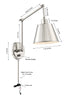 MIT-A8021-PN Mitchell 1 Light Task Sconce | Dimensions Image