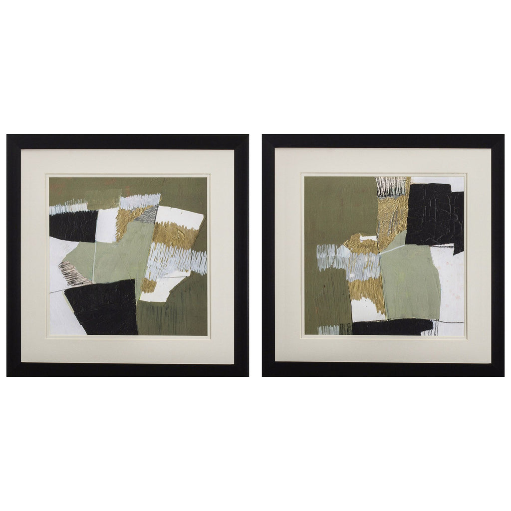 48226 Abstract, Olive Black Gold S/2 | Main Image