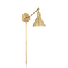 Crystorama Morgan 7'' Task Sconce in Aged Brass - Front View