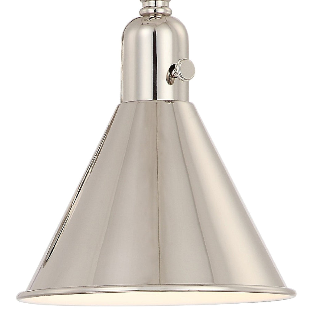 Crystorama Morgan 7'' Task Sconce in Polished Nickel - Additional View