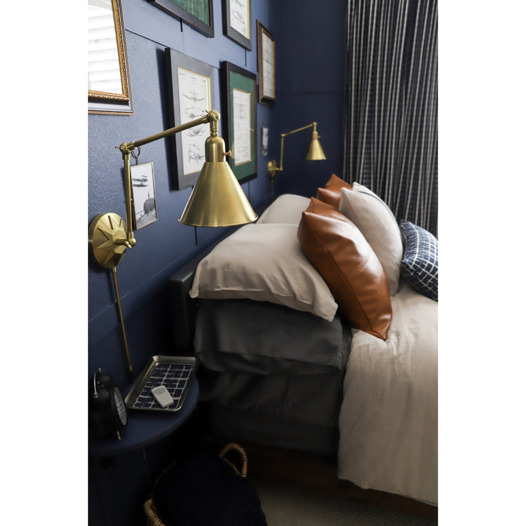 Crystorama Morgan 7'' Task Sconce in Aged Brass - Lifestyle View