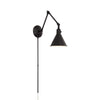 Crystorama Morgan 7'' Task Sconce in Matte Black - Front View