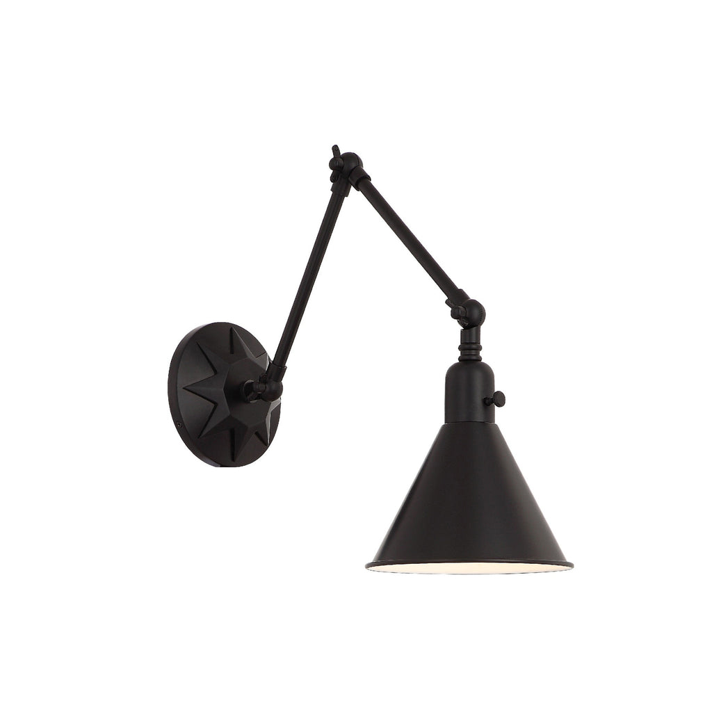Crystorama Morgan 7'' Task Sconce in Matte Black - Additional View